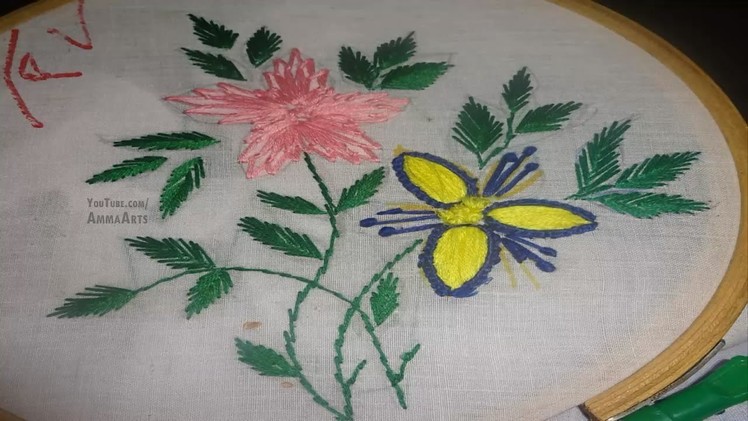 Hand Embroidery Flower Design Stich  by Amma Arts