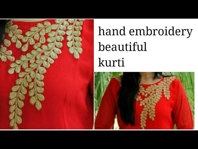 Hand embroidery kurti with Lucknow chikan embroidery