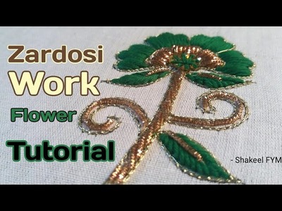 Hand Embroidery Zardosi Flower Tutorial | Aari work | Flower design