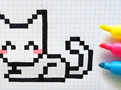 Handmade Pixel Art - How To Draw Cute Cat #pixelart