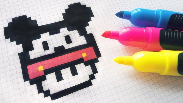 Handmade Pixel Art - How To Draw a Mushroom Mickey Mouse #pixelart