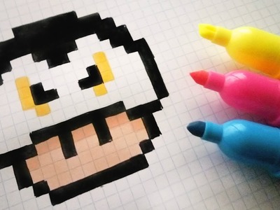 Handmade Pixel Art - How To Draw a Dracula Mushroom #pixelart #halloween