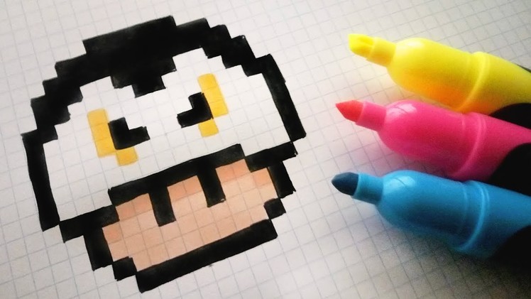 Handmade Pixel Art - How To Draw a Dracula Mushroom #pixelart #halloween