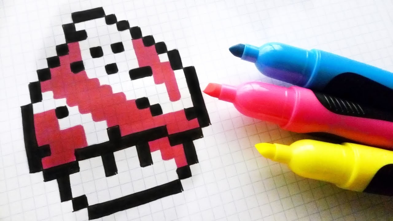 Handmade Pixel Art - How To Draw a Ghostbusters Mushroom #pixelart # ...