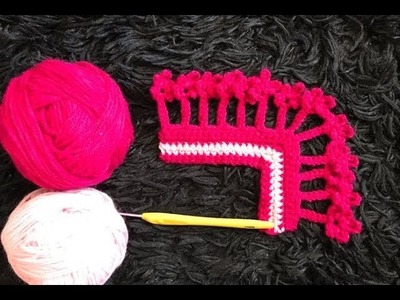 How to Crochet Flower Border Edging Pattern #666│by ThePatternFamily