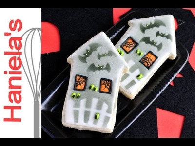 How To Decorate Haunted House Cookie for Halloween, Stenciling on Cookies