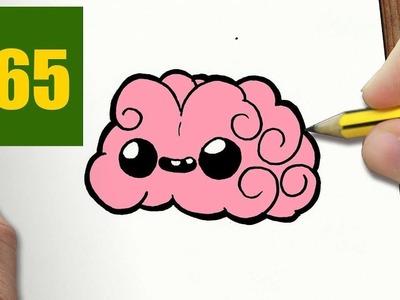HOW TO DRAW A BRAIN CUTE, Easy step by step drawing lessons for kids