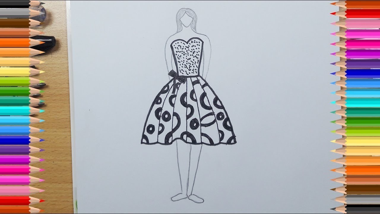 How to Draw a Dress Easy Step by Step, How to Draw a Wonderful Dress ...