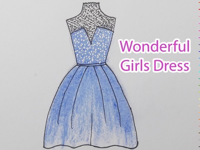 How to Draw a Dress Easy Step by Step | How to Draw a Wonderful Girls Dress