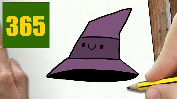 HOW TO DRAW A HAT CUTE, Easy step by step drawing lessons for kids