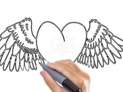 How to Draw a Heart with Wings Easy Step By Step Drawing Tutorials for Kids – UCIDraw