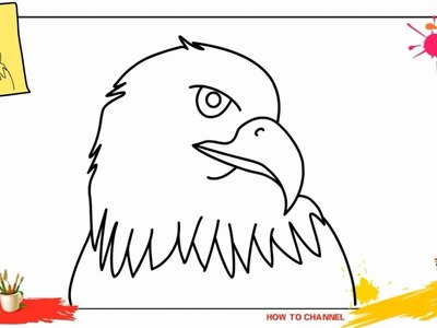 How to draw an eagle (face) EASY & SLOWLY step by step for kids, beginners