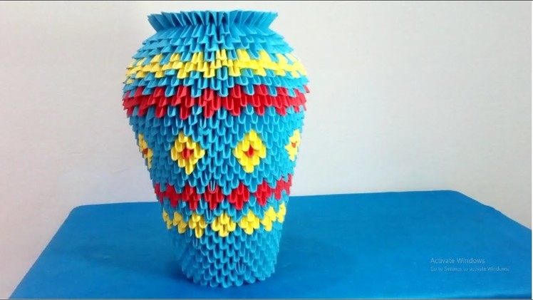 How to make 3d origami vase - Hướng dẫn làm lọ hoa origami 3d