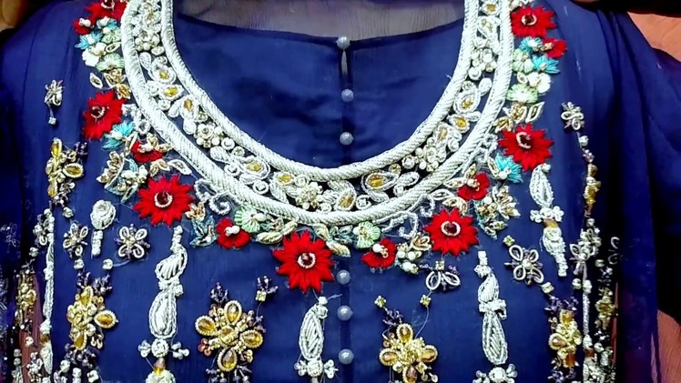 Latest Party Wear Dresses || Hand Embroidery Dresses || Dark Blue Color || HD