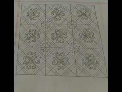 Nakshi Kantha Design tutorial_32.Hand embroidery design.নকশীকাঁথার নকশা ডিজাইন