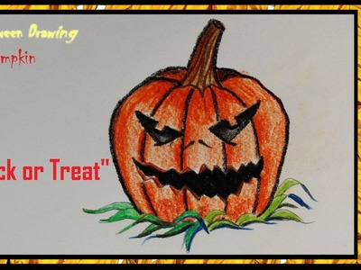 Scary Pumpkin Halloween Drawing Easy Step by Step