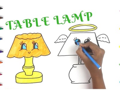 Table Lamp Drawing and coloring | Easy Things To Draw | Coloring pages for kids