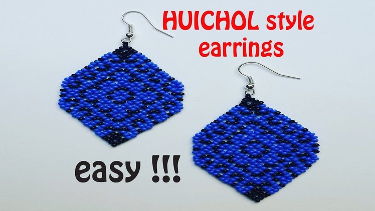 19: Beading tutorial for the HUICHOL earrings in ENGLISH!!!