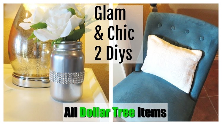 **2 Super Easy DIYS** All "Dollar Tree" Items | Glam & Chic with Bling Home Decor Full Tutorials