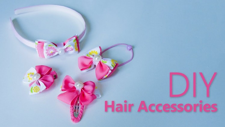 4 DIY Hair Accessories | Hair Tutorial with 4 DIY Quick Hairstyles for School | Hair styles
