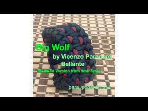Big Wolf paracord bracelet modified version by Vincenzo Paracord Bellante from original Wolf Spirit