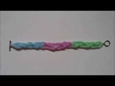 Braided bracelet for beginners.  Handmade seed beads bracelet