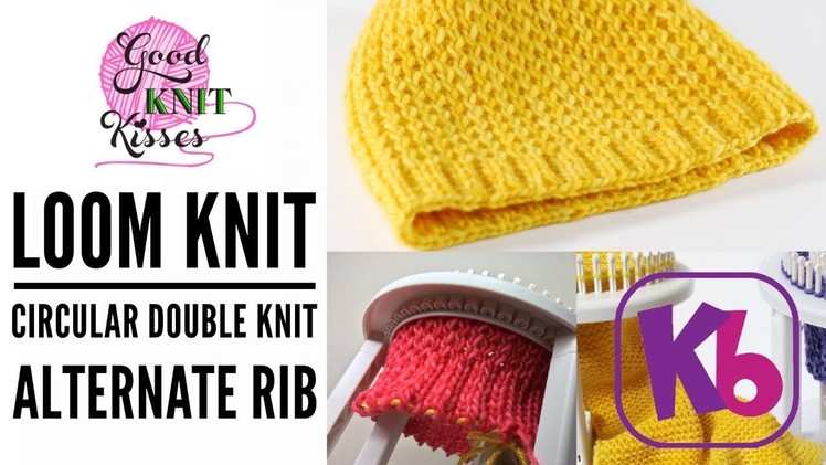 Double Loom Knit Alternate Rib Hat on KB looms DKL