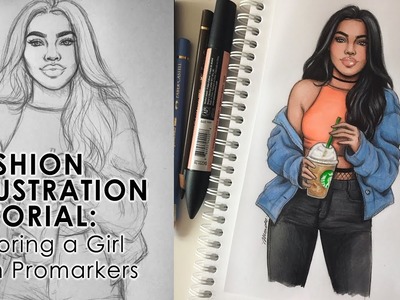 FASHION ILLUSTRATION TUTORIAL: Coloring a Girl with Promarkers