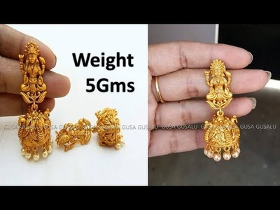 Gold earrings designs with weight | gold jewellery designs