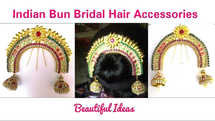 Hair Accessories:How to Make  Indian Bun Bridal Hair Accessories  at Home. Tutorial
