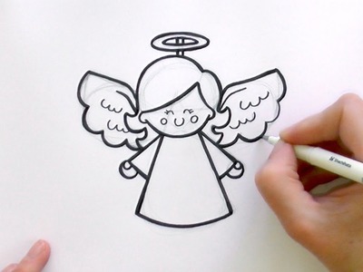 How to Draw a Christmas Angel