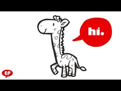 How to Draw a Giraffe - Cute - Easy Pictures to Draw