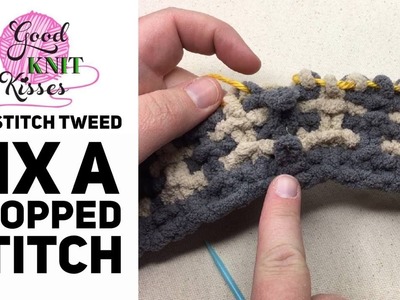 How To Fix A Dropped Stitch: Slip Stitch Tweed Stitch pattern