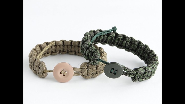 How to Make a Paracord Survival Bracelet with a Button Closure and a Sliding System-Cobra Weave