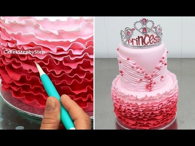 How To Make a Princess Tiara Ruffle Cake by Cakes StepbyStep