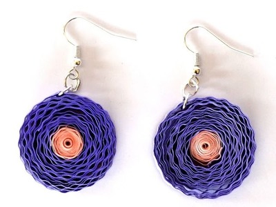 How To make Crimped Papper Quilling earrings