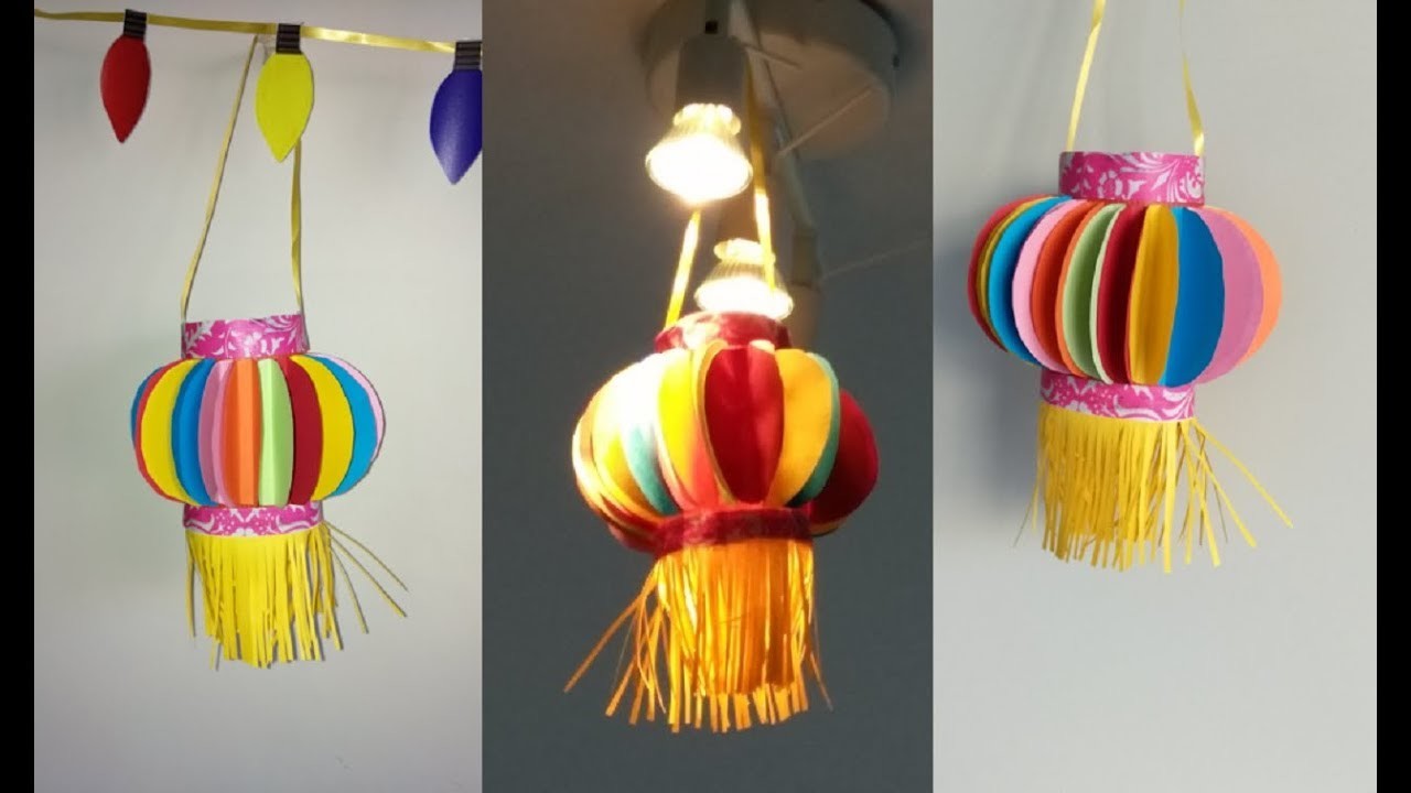 How to make paper lantern | akash kandli | diy diwali decor |kids crafts for diwali | paper crafts