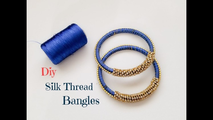 How to make silk thread designer bangles||Making Silk thread fancy bangles