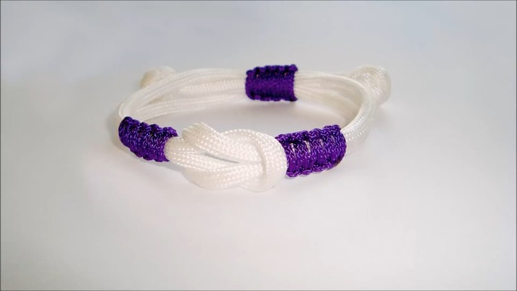 How to make simple "Infinity" Square knot adjustable paracord bracelet