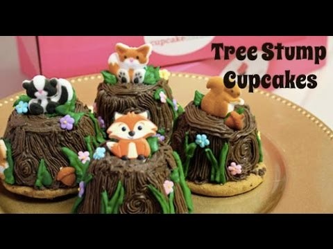 How to Make Tree Stump Woodland Cupcakes