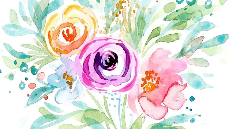 How to Paint Loose Watercolor Leaves the Easy Way for Florals. Sample Lesson
