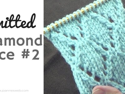 Knitted Diamond Lace #2 - Diamond Knitting Pattern - Geometric Knit Instructions