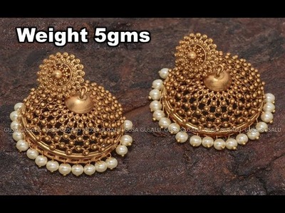 Latest gold earring designs with weight under 5Gms