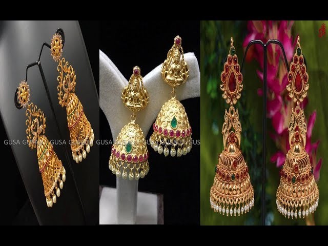 Latest gold jhumka traditional designs || Elegant Gold Jhumka Earrings Models from Bluestone