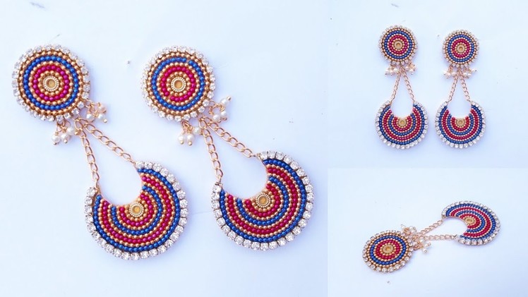 Making Designer Paper Earrings At Home | DIY | Chandbali Earrings |Jewelry Making | Uppunuti Home