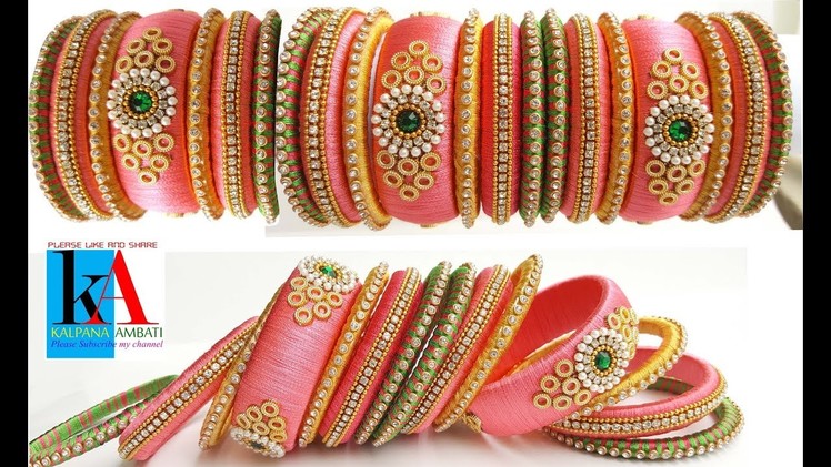 Making of latest Silk Thread Bridal Bangles set at home. new model set bangles collection