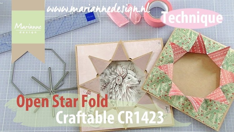 Marianne Design Card Shape | Open Star Fold with the CR1423 | Cardmaking Die Cutting