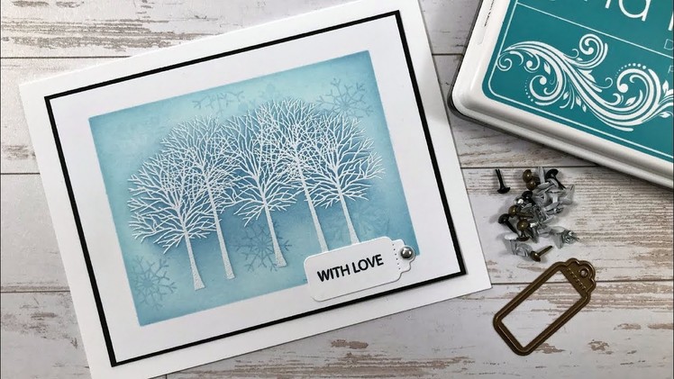 Merry & Bright - Embossed Trees Holiday Card