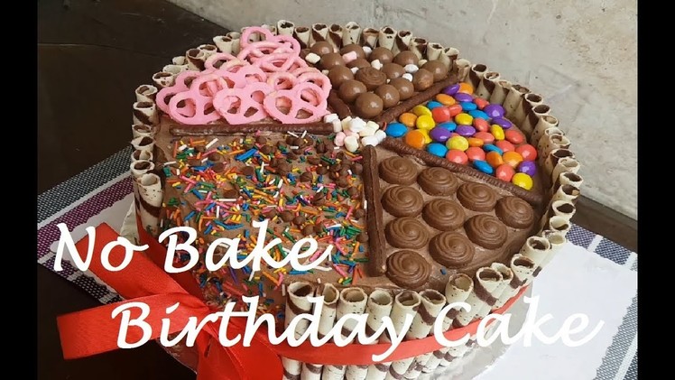 No BAKE Birthday cake with No melt Chocolate Frosting | How to make Birthday Cake |