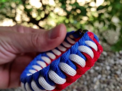 Paracord bracelet red,blue,white